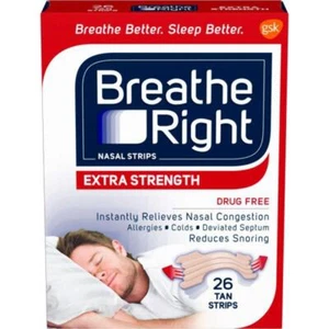 Breathe Right, Extra Strength Nasal Strips, Tan, 26 count, Drug-Free 9/27 - Picture 1 of 1