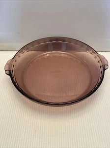 Plato profundo de vidrio de arándano Pyrex # 229 de colección borde festoneado estriado ~ ¡EE. UU.! - Imagen 1 de 4