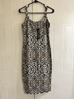 Vestido Vaina Wendy Williams Sin Mangas Leopardo Estampado Animal Cuello Redondo XS NUEVO CON ETIQUETAS Foto 1 de 4
