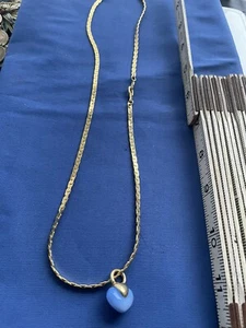 Dyed Agate Brand Agatha Paris Brand With Gold Plated Chain Heart Necklace - Picture 1 of 9