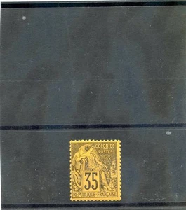 FRENCH COLONIES Sc 56(YT 56)**F-VF NH 1881 35c VIO BLK/ORANGE $300 - Picture 1 of 1