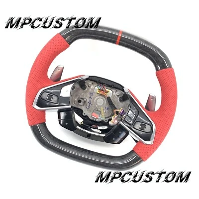 Fit For Chevrolet Corvette C8 2020 2021 2022 -2025 Carbon Fiber Steering Wheel  - Image 1 of 4