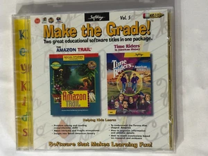 New Make the Grade! Vol 5 by Soft Key THE AMAZON TRAIL / TIME RIDERS 7 -12 VTG - Picture 1 of 2