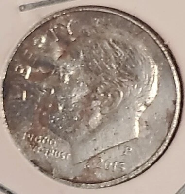 2015 P Roosevelt Dime Struck Through Grease - Image 1 of 4