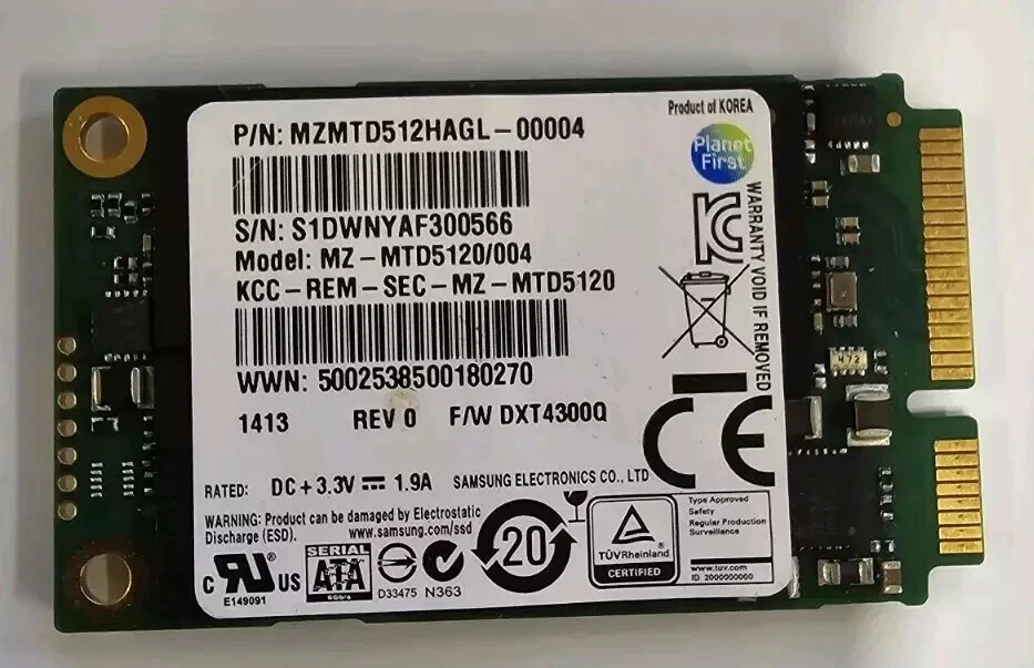 Samsung 512gb mSATA SSD Mzmtd512hagl - Bild 1 von 1
