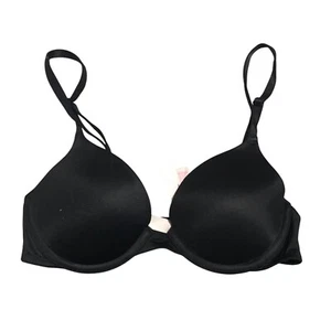 PINK Victorias Secret Bra Wear Everywhere T-Shirt Lightly Lined Black 32A - Picture 1 of 5