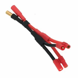 Parallel Wire HXT 5.5mm 1 Female to 2 Male HXT 3.5mm 12AWG 5CM+5CM Y Cable - Picture 1 of 4