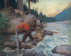 Philip Goodwin Game Dispute Canvas Print 16 x 20 - Picture 1 of 4