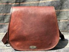 Leather Messenger Bag Shoulder Laptop Bag Briefcase Women Vintage Up To 13 Inch 