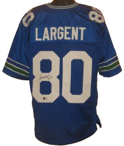 Steve Largent Signed Autograph Custom Jersey BAS Certified XL Seahawks HOF '95 - Picture 1 of 4