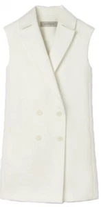 GERARD DAREL - VESTE BLAZER LONGUE SANS MANCHES COTON BLANC T 42 - NEUVE & ETIQ. - Picture 1 of 5