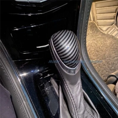 Cubierta de perilla de cambio de marchas con impresión de fibra de carbono para Cadillac ATS SRX XTS Foto 1 de 3