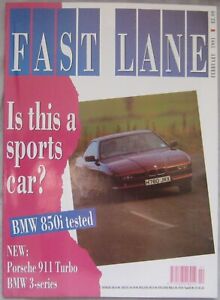 FAST LANE magazine 02/1991 featuring BMW, Jaguar, Saab, Porsche 911 Turbo, Volvo