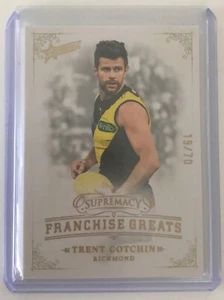 2024 SELECT AFL SUPREMACY FRANCHISE GREATS CARD TRENT COTCHIN RICHMOND NO. 19/70 - Picture 1 of 2