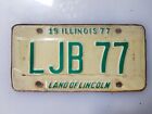 1977 Illinois Auto Car Vehicle Truck License Plate LJB 77