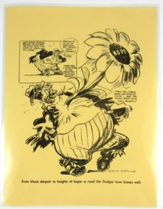 vintage Willard Mullin Brooklyn Bum Cartoon Sketch Print Brooklyn Dodgers - Picture 1 of 6