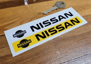 Par de pegatinas de placa de número de cubierta con logotipo de concesionario Nissan 300Z Skyline Figaro - Imagen 1 de 1
