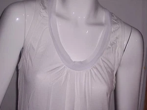 Clearance - Super Soft Tank Top Gentle Ruching & Silk Trim PII Poleci White (L) - Picture 1 of 5
