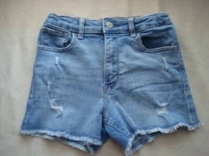 Gap Girls Kids Size 10 High Rise Denim Shorts Pants Adjustable Wait Blue - Picture 1 of 8