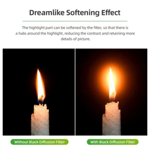 PRO TANLE 82mm Black Diffusion 1/8 Filter Black Mist Cinematic Effect Filter Kit - Picture 1 of 6