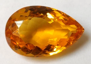 74.00 Ct. AAA+ Large Yellow Citrine Pear Cut Loose Gemstone Gift for Women/Her - Picture 1 of 6