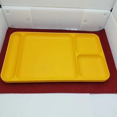 Lot of 2  Vintage Tupperware Divided  Dinner/Lunch Trays Yellow - Image 1 of 4