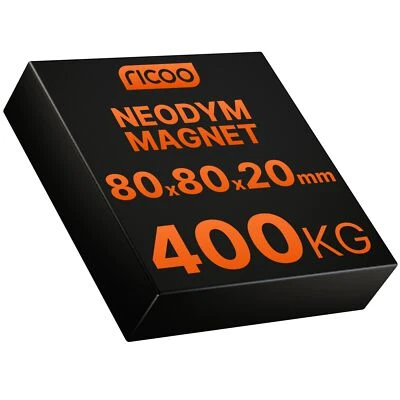 Power Magnet Monster magneti al neodimio magnetismo magneti al neodimio N52 80x80x20  - Immagine 1 di 4