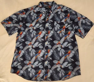 Chaps Men's Size XXL (2XL) Birds & Palm Leaves Hawaiian Shirt-Cotton - Picture 1 of 16
