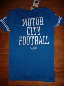 VICTORIAS SECRET PINK RARE APPLIQUE NFL DETROIT LIONS CREW NECK TEESHIRT NWT - Picture 1 of 2