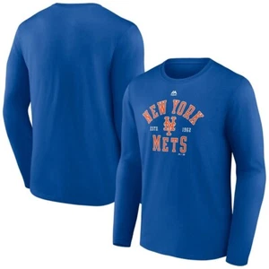 Majestic Men's MLB New York Mets Long Sleeve Crew Neck Small T-Shirt Deep Royal - Picture 1 of 9
