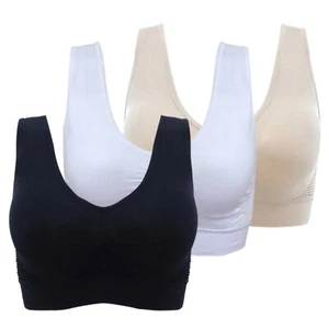 3-Pack Women Wirefree Sports Bras Padded Seamless Yoga Gym Fitness Bra UK - Picture 1 of 16