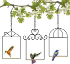 Metal Frame Hummingbird Swings and Perches with Wooden Dowel Black Bird Swing Ou