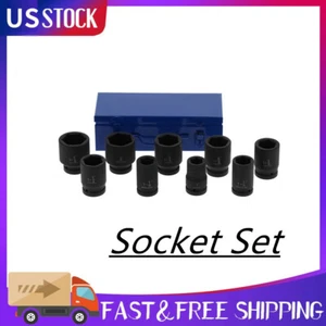 9PCS Deep Wrench Socket 6‑Point Impact Wrench Socket Kit High Torsion Hand Tool - Picture 1 of 12