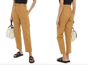 rag & bone Belted Hunter Dijon brown high rise front pleated tapered pants Sz 29 - Picture 1 of 12
