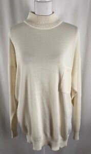 Odie Womens Sweater Vintage Ivory Turtleneck Long Sleeves Pure Acrylic 18W