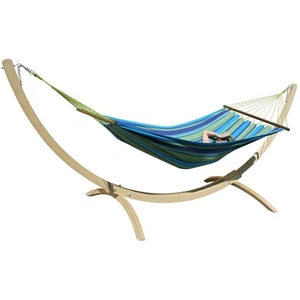 MacaMex Hängematte mit Gestell Siesta Grande Deluxe Caribe Dorada Set / 1 Per... - Picture 1 of 5