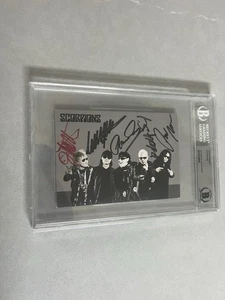 Scorpions Full Band signed encapsulated Promo Card Beckett BAS COA slabbed Rare - Picture 1 of 3