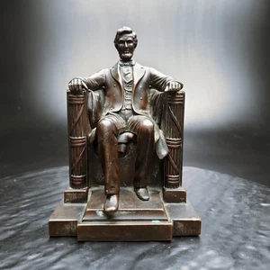 Jennings Bros JB 2440 D.C. French Lincoln Bookend Statue Antique Bronze ⭐ - Picture 1 of 7