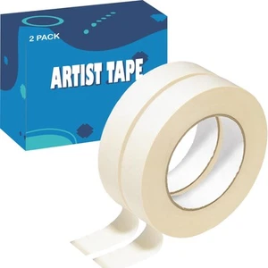 2 Pack White Artist Tape, Art Masking Artist Tape for Watercolor Painting Dra... - Picture 1 of 6