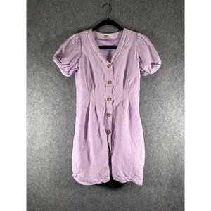 LOFT Dress Women 00P Purple Short Sleeve Cotton Midi Boho Feminine Normcore - Picture 1 of 7