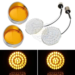 2" 1156 Rear LED Turn Signal Insert Light Board with Bezel Lens For Harley - Bild 1 von 14