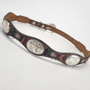 Gobelin Concho Gürtel 26 Western Cowgirl braun distressed Vintage - Bild 1 von 18