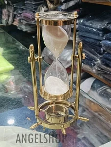 Sand Timer Hourglass Brass Nautical Maritime timer Vintage Sand Clock Gift - Picture 1 of 6