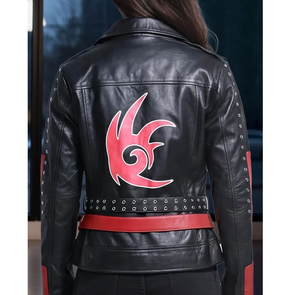 Handmade Shadow the Hedgehog Black Leather Jacket for Men and Women - Image 1 of 1