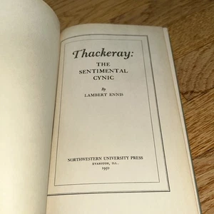 1950 THACKERAY: THE SENTIMENTAL CYNIC signed by Author LAMBERT ENNIS - Picture 1 of 14