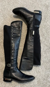 VINCE CAMUTO, DAMEN 6,5 M, #VC-PELDA, O.T.K, HOHE SCHWARZE LEDER-, REITSTIEFEL - Bild 1 von 10