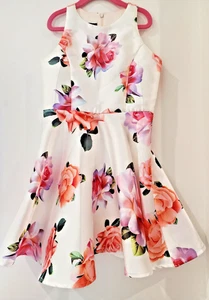Un Deux Trois White Dress Roses Three Layers: Liner-Tule-Top Excellent Condition - Picture 1 of 4