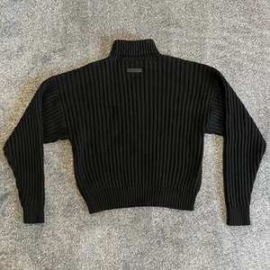 Fear of God Essentials Women's Jet Black Turtleneck Sweater Size Medium - Picture 1 of 5