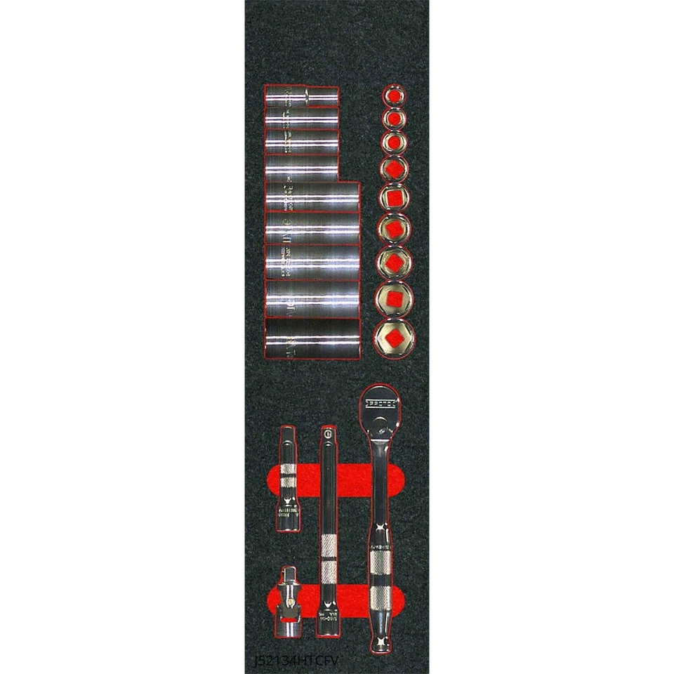 PROTO J52134HTCKV Socket Sets,Head Shape Pear,22 pieces 806K92 - Image 1 of 1