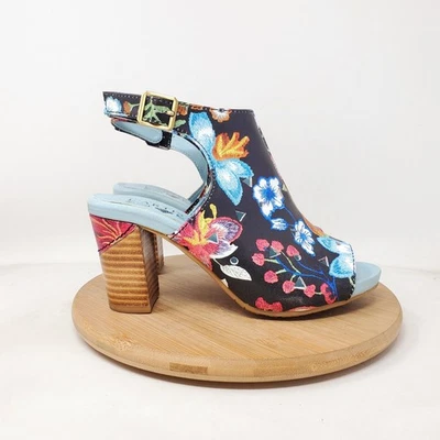 Zapatos L'Artiste Mujer 37 Tapiz Colorido Flor Correa al Tobillo Botín Tacón Sandalia Foto 1 de 4